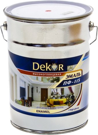 Эмаль Dekor ПФ-115 глянцевая (белый, 6 кг)
