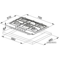 Варочная панель Franke FHNE 755 4G TC XS C