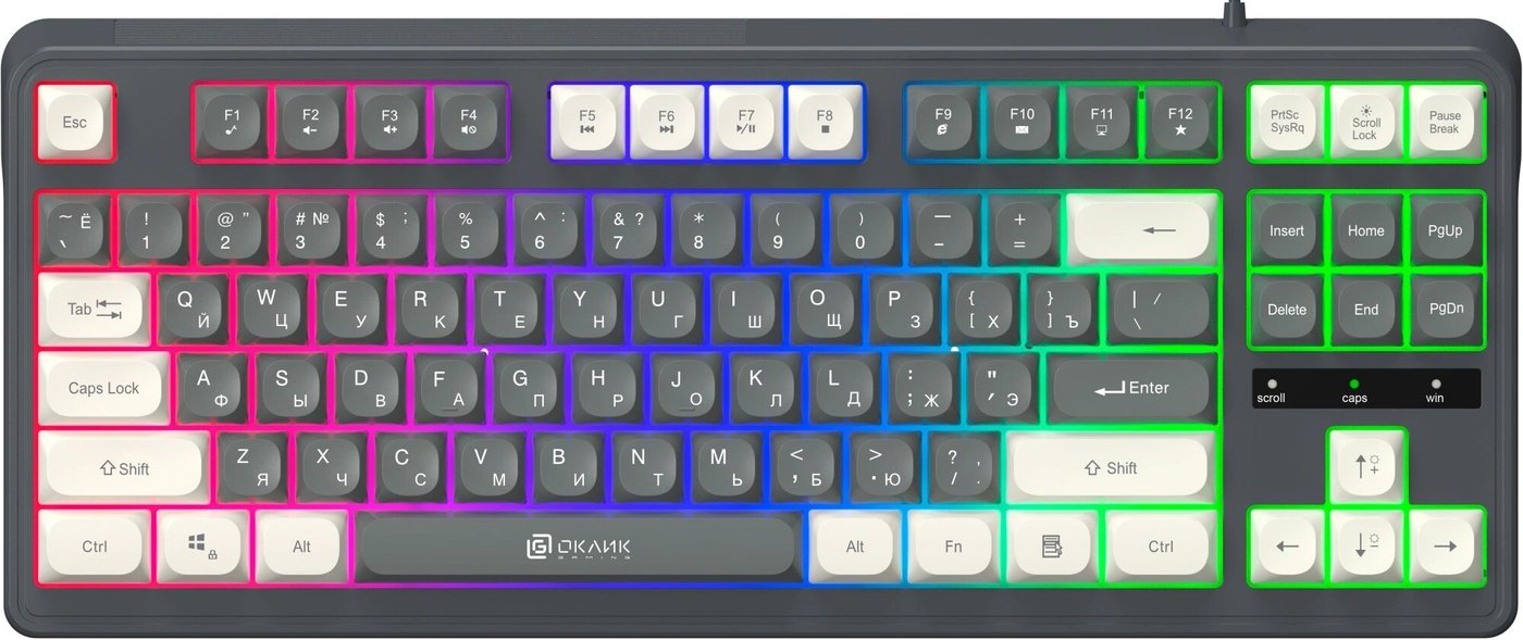 

Клавиатура Оклик 711G (серый/белый)