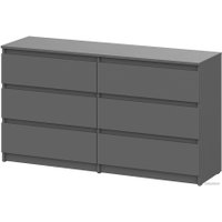 Комод NN мебель Денвер 6 ящиков 00-00111576 (графит серый)