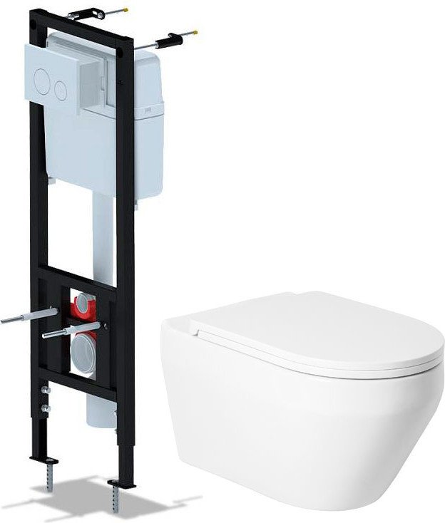 Унитаз подвесной Saniteco KW-9009W + Ани Пласт WCP4130