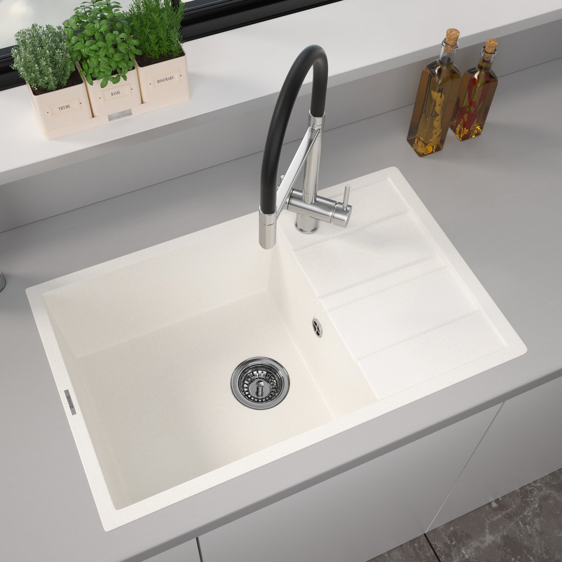 

Кухонная мойка ZorG Apollo 78 (белый камень)