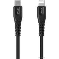 Кабель Canyon MFI-4 CNS-MFIC4B USB Type-C - Lightning (1.2 м, черный)