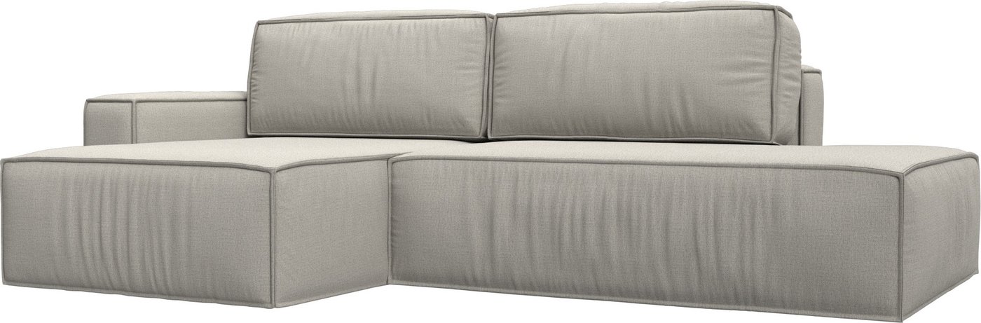 

Угловой диван Лига диванов Прага модерн левый 125544L (рогожка амур бежевый)