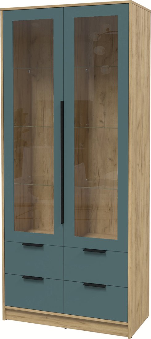 

Шкаф-витрина Интерлиния Концепт КТ-ШВ2 с подсветкой Глосс (дуб золотой/верде)