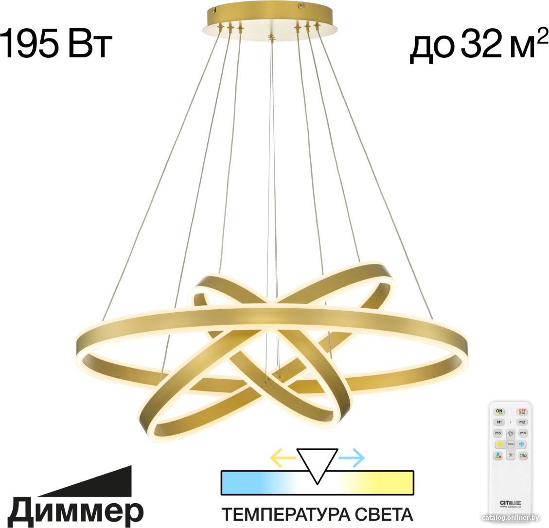 Припотолочная люстра Citilux Дуэт CL719682
