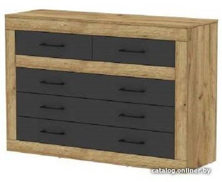 Комод Интерлиния Loft LT-5Ш (дуб золотой-антрацит)