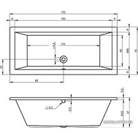 Ванна Riho Lusso 170x75 (с ножками)