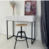 Консольный стол Shtabe Simple 7011 эко (травертин/белый/черный)