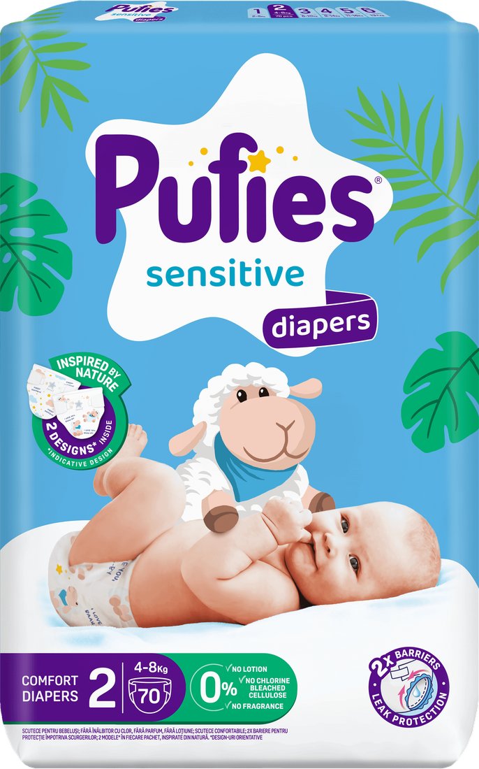 

Подгузники Pufies Sensitive Mini 4-8 кг (70 шт)