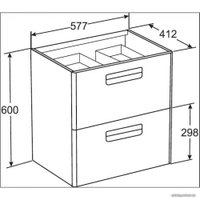  Roca Тумба с умывальником The Gap 60 A327472000 + ZRU9302879