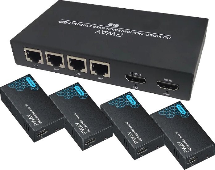 

Разветвитель USBTOP HDMI 1x4 FullHD 1080p до 200 метров RJ45 UTP