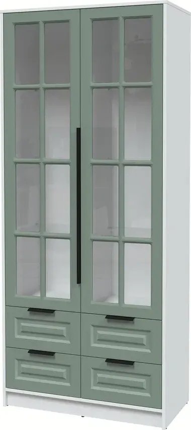 

Шкаф-витрина Интерлиния Концепт КТ-ШВ2 Деко (белый платинум/мята)