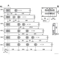 Шариковые направляющие AKS L-300 h=45 SMART SOFT CLOSE + PUSH TO OPEN