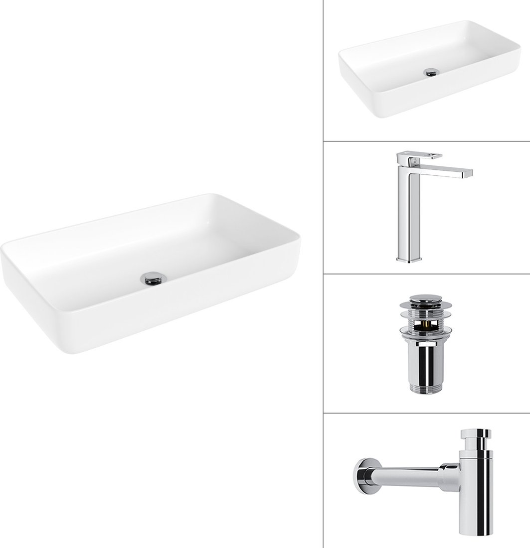 Умывальник Lauter 21487-60+Cascade 21СК0655C+сифон 21635CH+дон.клапан 21190CH (хром)