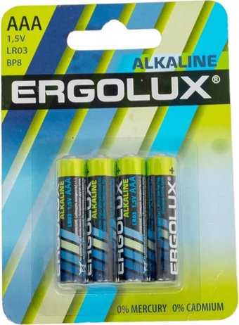 Батарейка Ergolux Alkaline LR03 BP8 14814 (1.5В)