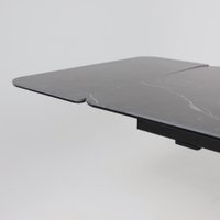 Кухонный стол Аврора Рейн New 1400-2040x900 (камень черный Greys Black/черный матовый)
