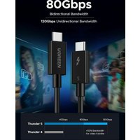 Кабель Ugreen L703 Thunderbolt - Thunderbolt 45996 (1 м, черный)