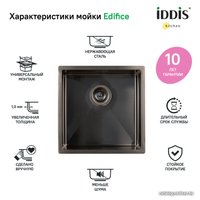 Кухонная мойка IDDIS Edifice EDI44G0i77