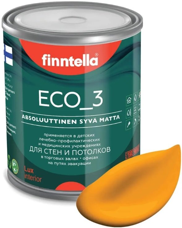 

Краска Finntella Eco 3 Wash and Clean Liekki F-08-1-1-FL127 0.9 л (плам. желтый)