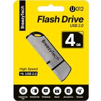 USB Flash BreezyTech U012 4GB (серебристый/черный)