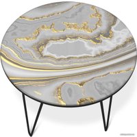 Журнальный столик Sheffilton SHT-CT27 (золотистый пепел/черный муар)