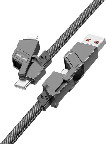 Кабель Borofone BU43 USB Type-C/Lighting - USB Type-C/USB Type-A (1.2 м, черный)