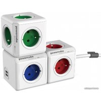 Разветвитель Allocacoc PowerCube 4 (белый/зеленый)
