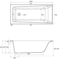 Ванна Cersanit Lorena 150x70 с ножками со смесителем Brasko (с сифоном Prime черным)