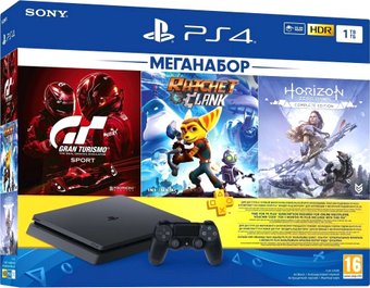 Sony PlayStation 4 Slim 1TB GTR + Ratchet & Clank + Horizon Zero Dawn
