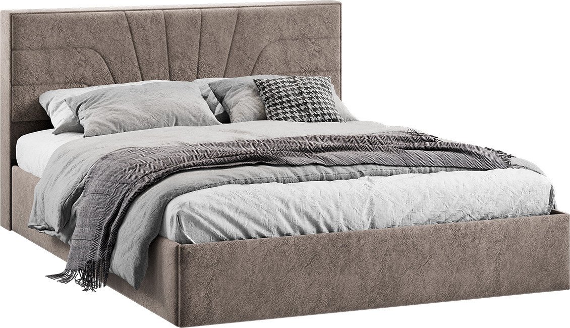 

Кровать Трия Пандора с ПМ 160x200 Тип 1 (микровелюр Wellmart Latte)