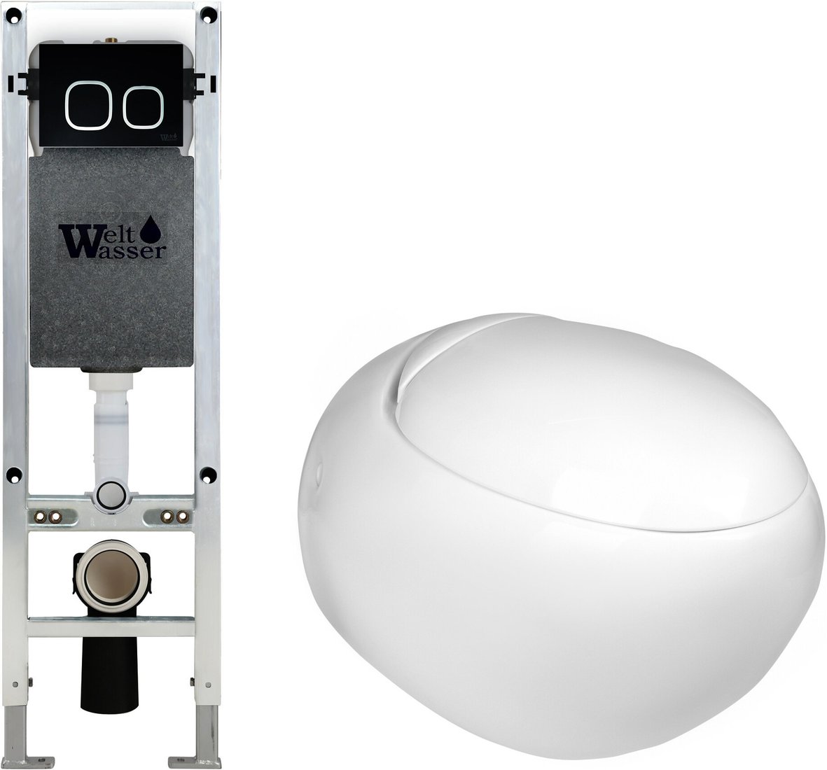 

Унитаз подвесной WeltWasser Amberg 350 ST + Jeckenbach 004 GL-WT + Amberg RD-BL