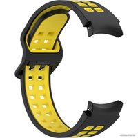 Ремешок Rumi Extreme силиконовый для Samsung Galaxy Watch4/5/6 (20 мм, черный/желтый)