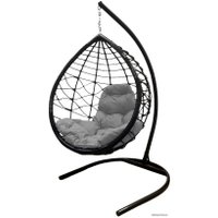 Подвесное кресло M-Group Капля Лори 11530409 (черный ротанг/серая подушка)