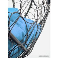 Подвесной диван M-Group Лежебока 11180303 (с серым ротангом/голубая подушка)