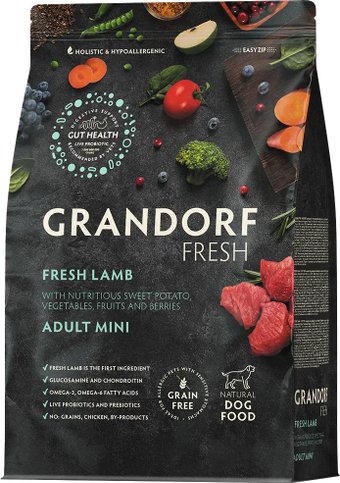 Сухой корм для собак Grandorf Adult Mini Breeds Fresh Lamb&Sweet Potato 3 кг