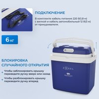 Термоэлектрический автохолодильник ZUGEL ZCR33 (синий)