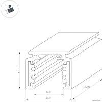 Трековый светильник Arlight MAG-ORIENT-TRACK-2620-2000 (BK) 36784