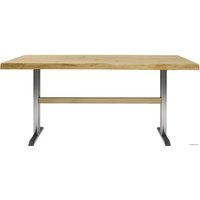 Кухонный стол Buro7 Двутавр 180 (с обзолом и сучками, дуб натуральный/серебро)