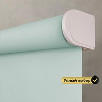 Рулонная электроштора НеоФьюжен Эден 200 140х250 правая (снежная мята, белая фурнитура)