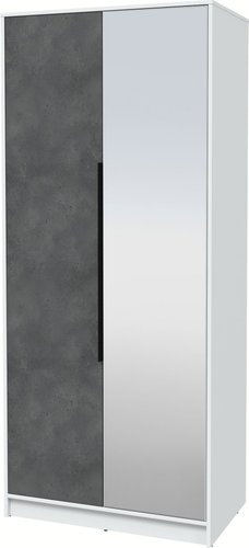 Шкаф-купе Интерлиния Концепт КТ-Ш2з (бетон портленд/белый платинум)