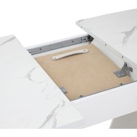 Кухонный стол Аврора Дрезден 130-161.5x80 (камень белый/белый)