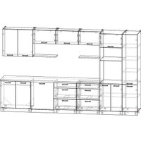 Готовая кухня Интерлиния Мила Лайт 3.6-ПМ1 (бетон портленд/бетон портленд/дуб бунратти)