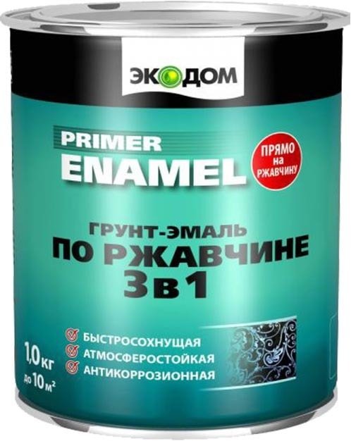 

Грунт-эмаль Экодом по ржавчине 3 в 1, 2.5 кг (белый RAL 9010)
