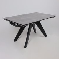Кухонный стол Lepremo AV 2122 МДФ+керамика раздвижной 1400-2000x850 (серый матовый Larka Grey/черный)