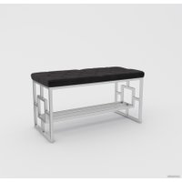 Банкетка Hype Mebel Квадро Люкс (белый/черный)