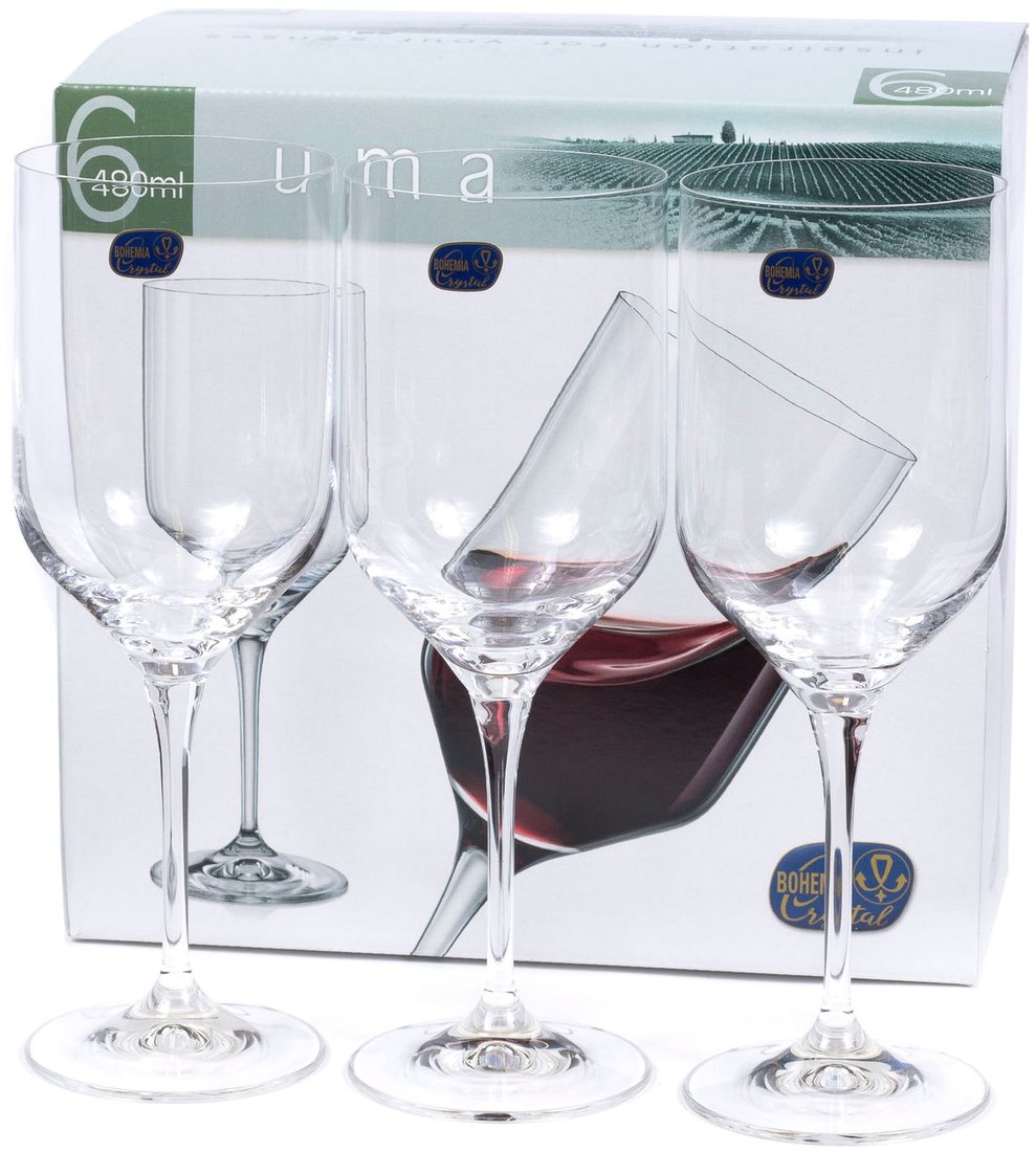 

Набор бокалов для вина Bohemia Crystal Uma 40860/480