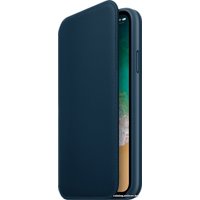 Чехол для телефона Apple Leather Folio для iPhone X Cosmos Blue
