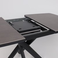 Кухонный стол Мамадома Leonel-130 раздвижной 130-165х85 (68 indigo grey st cer/черный)