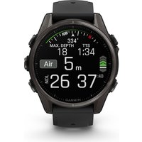 Умные часы Garmin Fenix 8 Sapphire 43мм (титановый угольно-черный DLC, пепельно-серый ремешок)